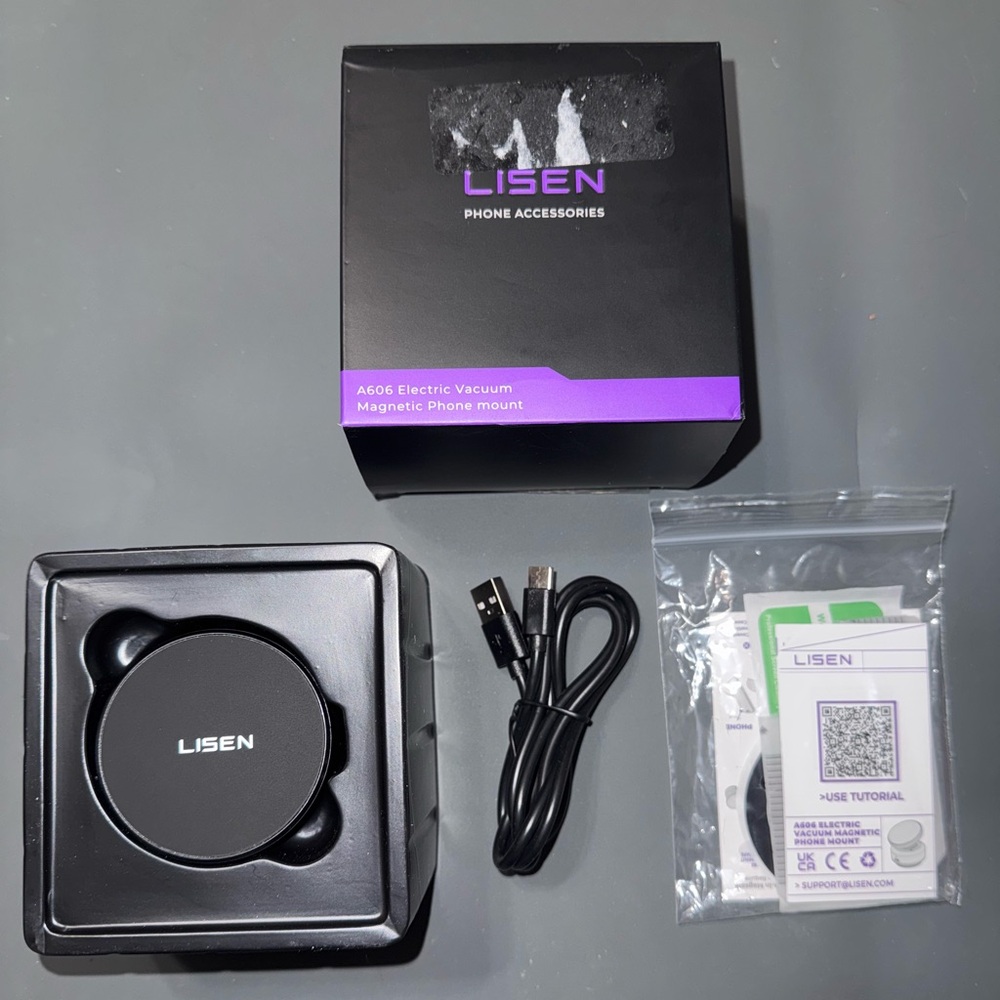 LISEN A606 Electric Vacuum Magnetic
Phone mount in Black, NEW - Picture 11 of 12